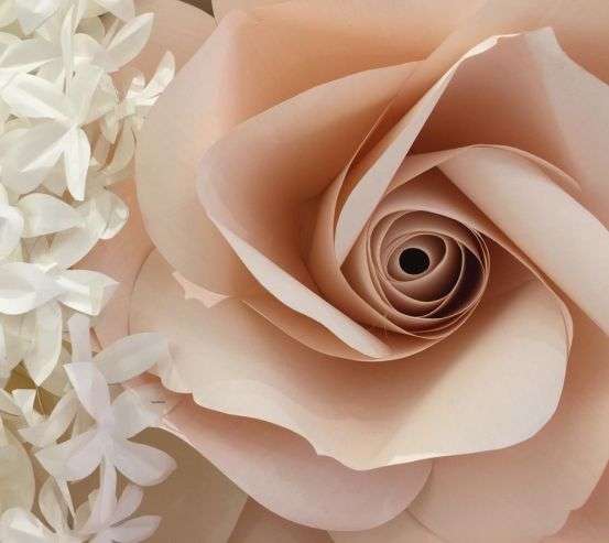 Фотообои большая бежевая роза из бумаги Фотообои большая бежевая роза из бумаги 21269
