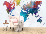 Фотообои Акварельная карта - 4