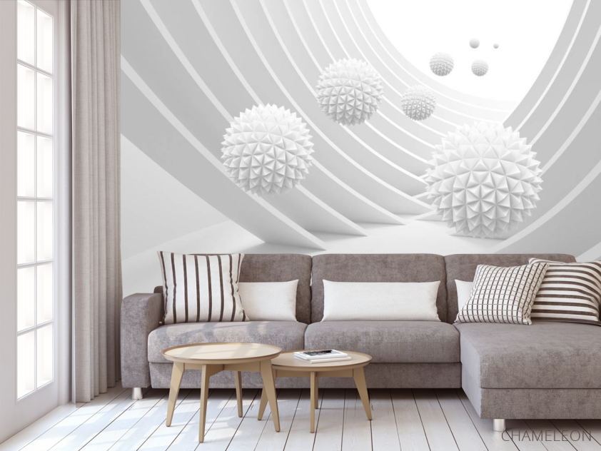 Фотообои Шары 3д в тонелле - 3