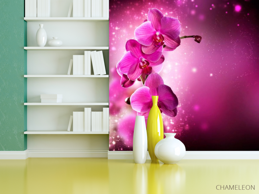 Фотообои Малиновые орхидеи веткой - 3