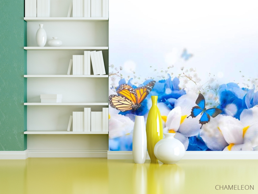 Фотошпалери Квіти з метеликами - 3