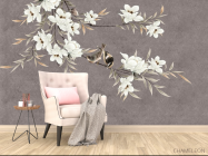 Фотообои Ветки магнолии с цветами - 4