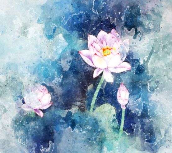 Фотообои Акварельный лотос 22295