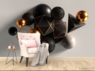 Фотообои Чёрные геометрические фигуры - 4