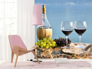 Фотошпалери червоне вино на березі - 4