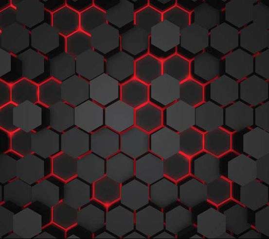 Фотошпалери чорні 3Д шестикутники Фотошпалери чорні 3Д шестикутники 32435