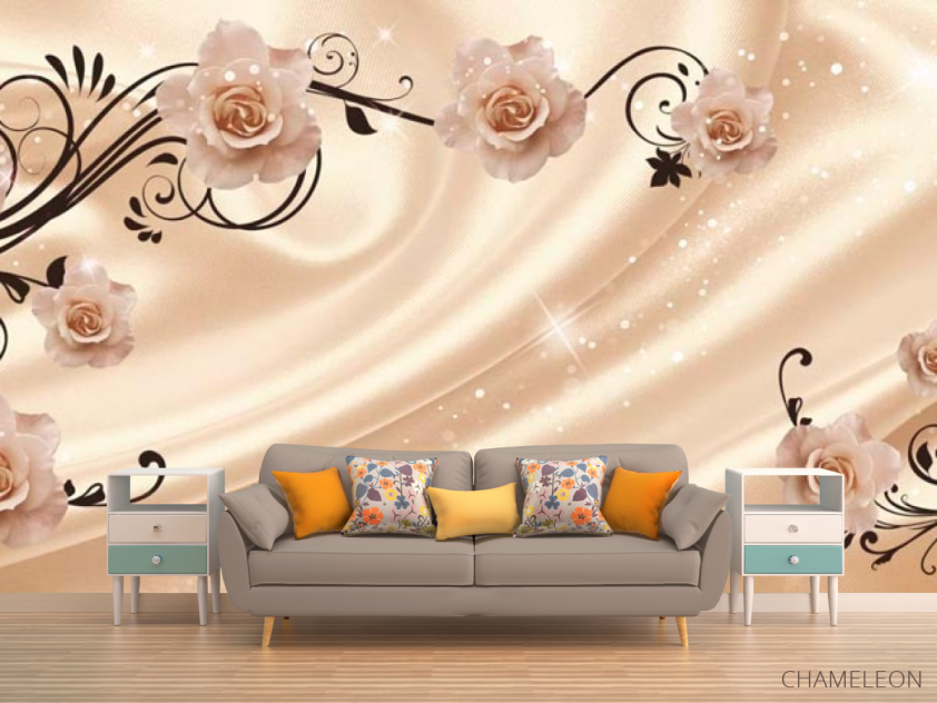 Фотообои Розы на атласе 3d - 1