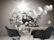 Фотошпалери 3д стіна з кулями - 1