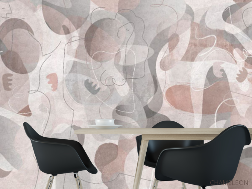 Фотошпалери Геометричні силуети червоні - 1