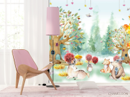 Фотошпалери акварельний ліс для дитячої - 4