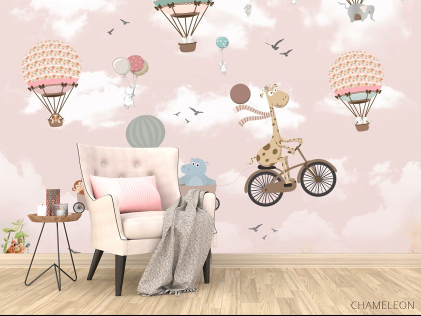 Фотообои Жирафик и воздушные шары - 4
