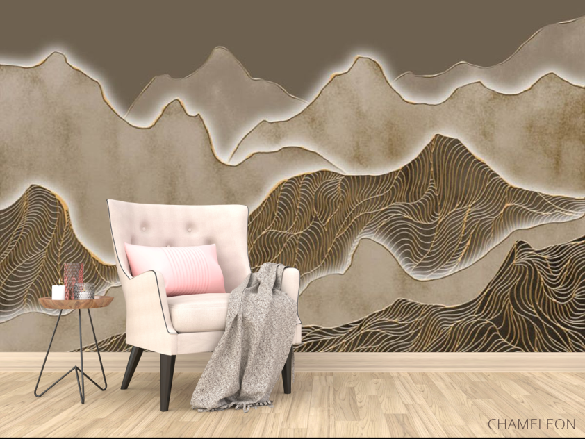 Фотообои Золотые абстрактные горы - 4
