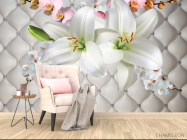 Фотообои Лилия на ткани - 4