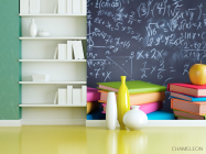 Фотошпалери Крейдована дошка та книги - 3