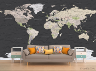 Фотообои Чёрная 3d карта - 1