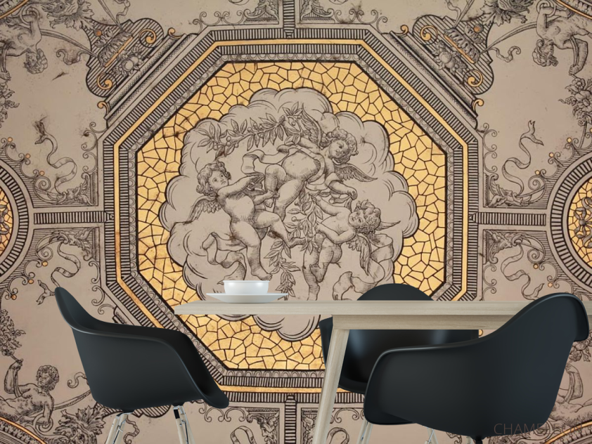 Фотошпалери Вінтажний принт на стелю - 1