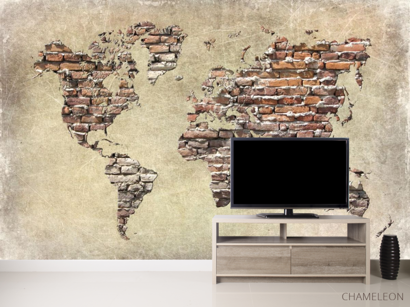 Фотообои Карта из кирпичей - 2