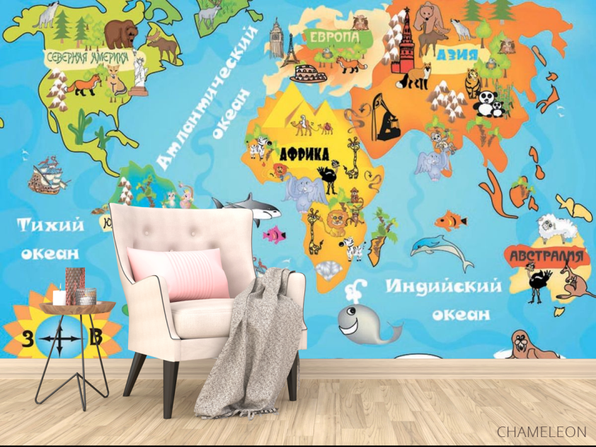 Фотообои Детская карта - 4