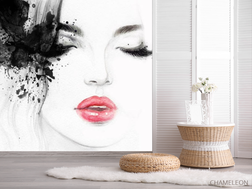 Фотошпалери дівчина аквареллю - 2