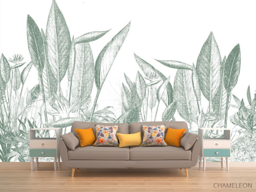 Фотообои Тропические листья зеленые - 1