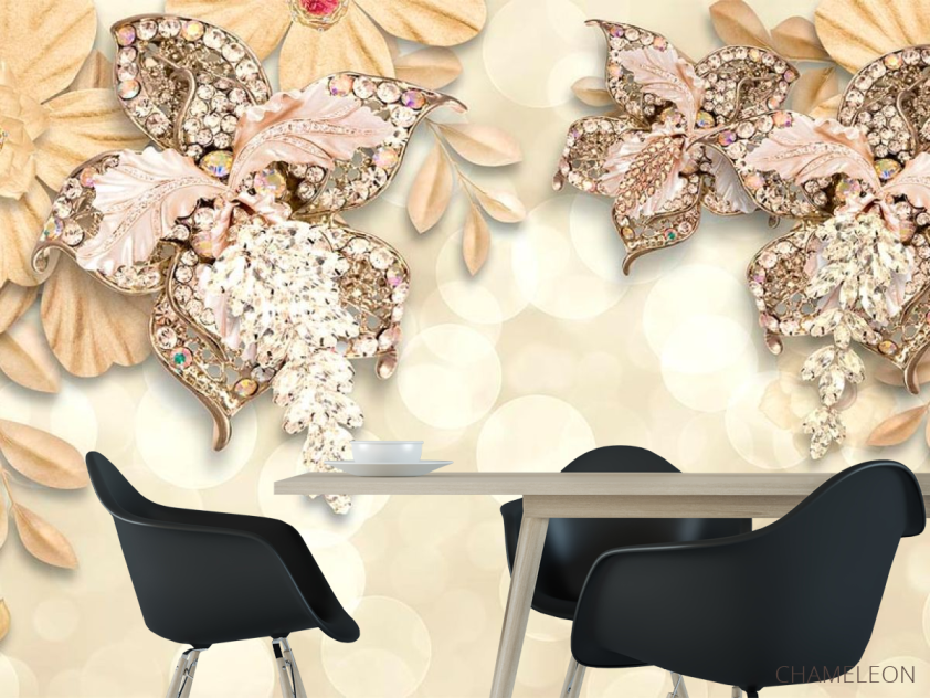 Фотошпалери 3d квіти і брошки - 1