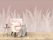 Фотообои Листья папоротника розовые - 4