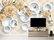 Фотообои Желтые 3д розы - 2