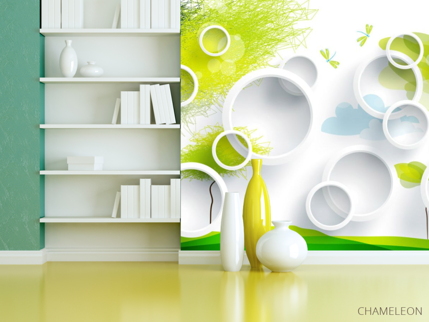 Фотошпалери Кола з абстрактними деревтями - 3