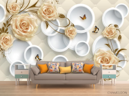 Фотообои Желтые 3д розы - 1