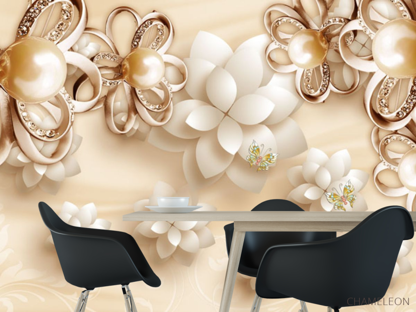 Фотошпалери Золоті брошки 3д - 1