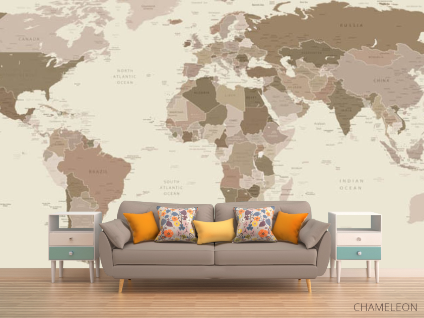 Фотообои Коричневая карта - 1