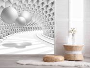 3д фотообои Тоннель с шарами - 2