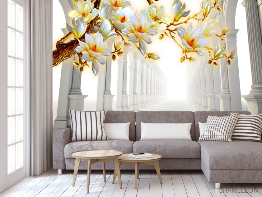 Фотообои Тоннель с веткой магнолии - 3