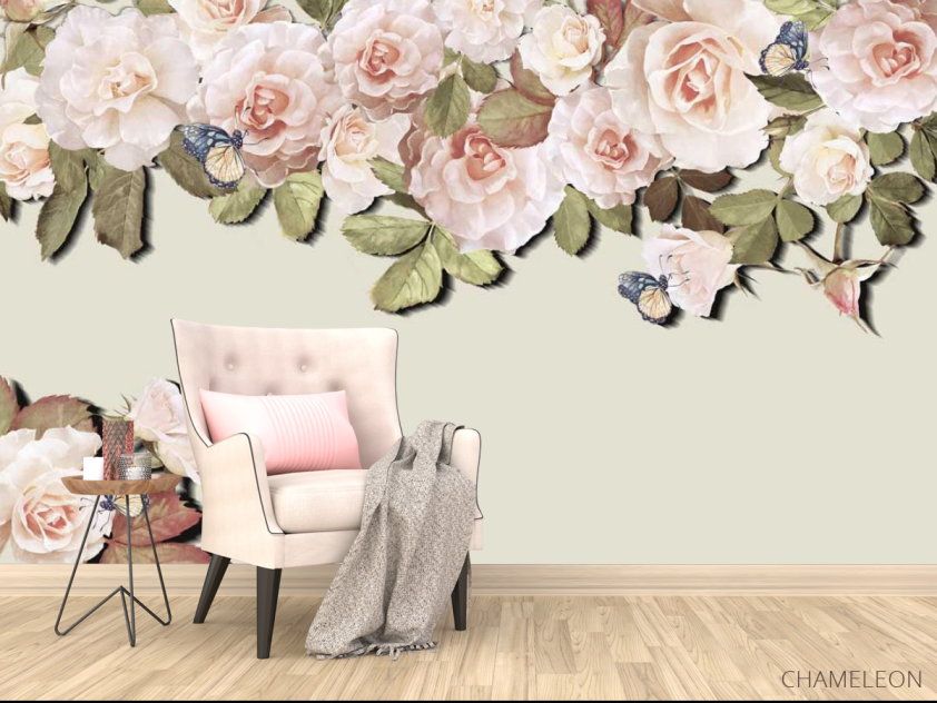 Фотообои Розовые винтажные цветы - 4