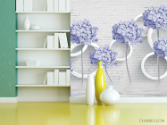 Фотошпалери 3д квіти блакитні - 3