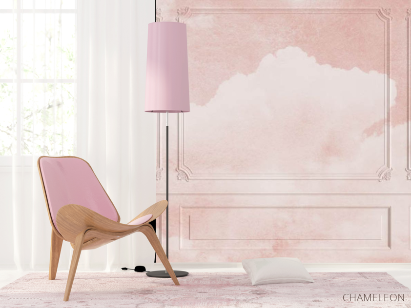 Фотошпалери 3Д стіна з рожевим небом - 4