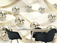 Фотошпалери Дорогоцінні камені на золотому атласі - 1