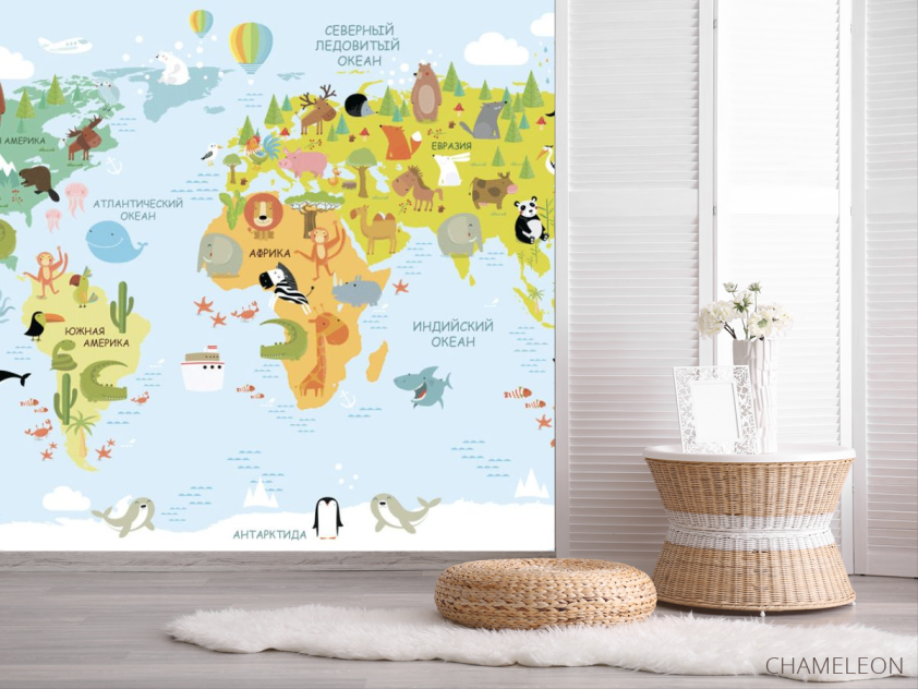 Шпалери в дитячу Карта - 2