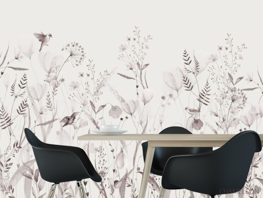 Фотошпалери мінімалістичні квіти рожевий відтінок - 1