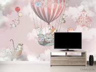 Фотообои Воздушный шар с жывотными для девочки - 2