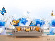 Фотообои Цветы с бабочками - 1