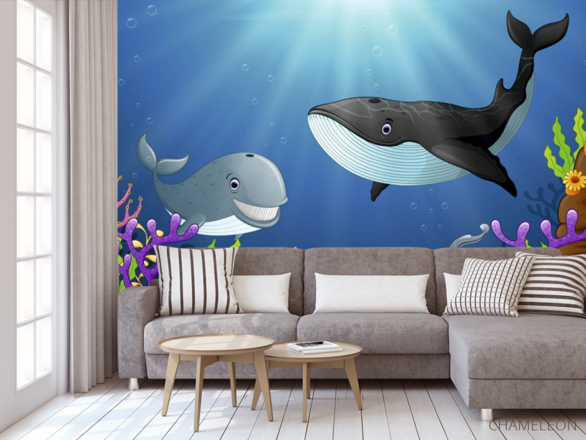 Фотообои Кит и дельфин - 3
