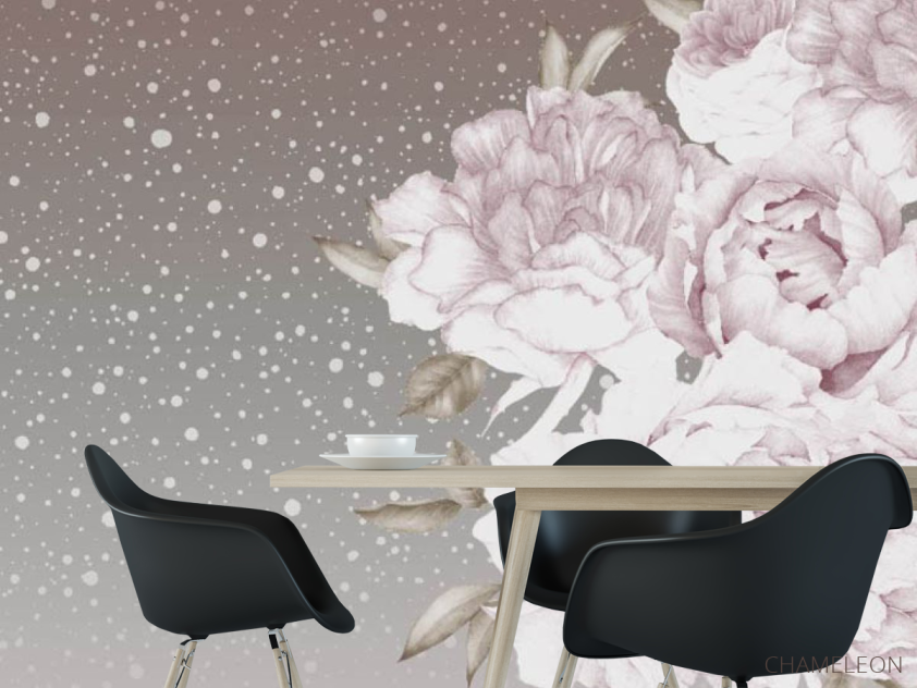 Фотошпалери Квіти на бежевому тлі - 1