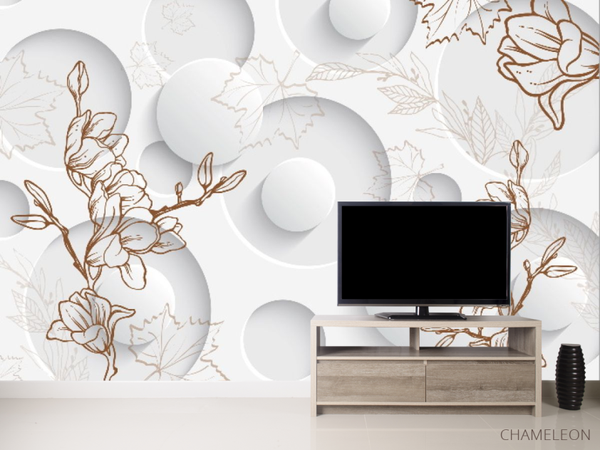 3д фотообои 3D цветы - 2