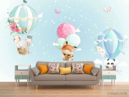 Фотообои Голубые воздушные шарики - 1