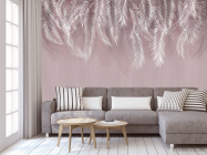 Фотообои розовые листья на стену - 3