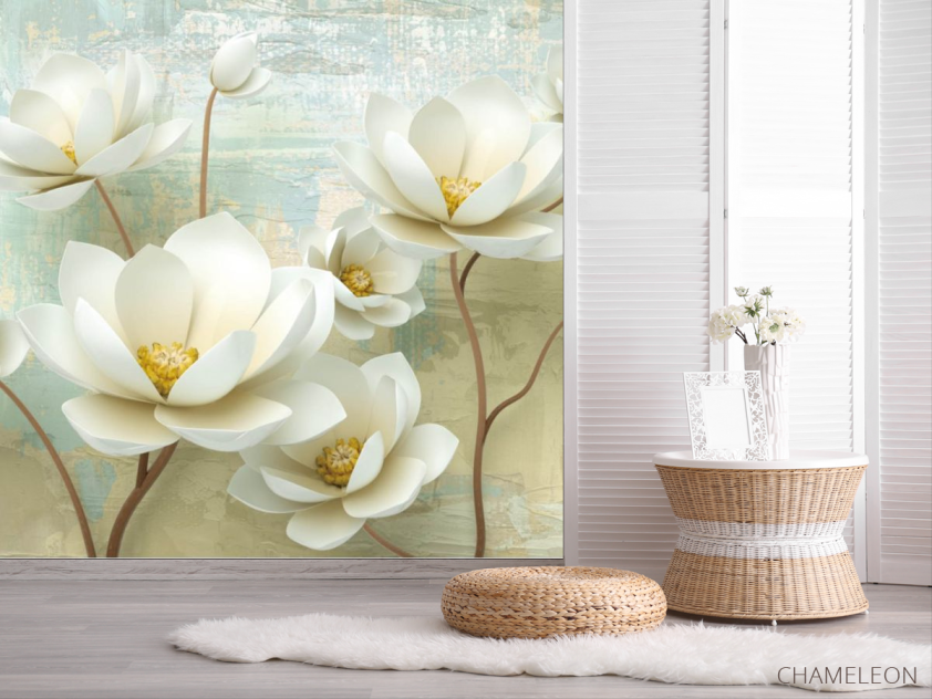 Фотошпалери 3Д лотоси - 2