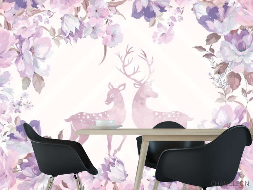 Фотошпалери квіти і Олені - 1