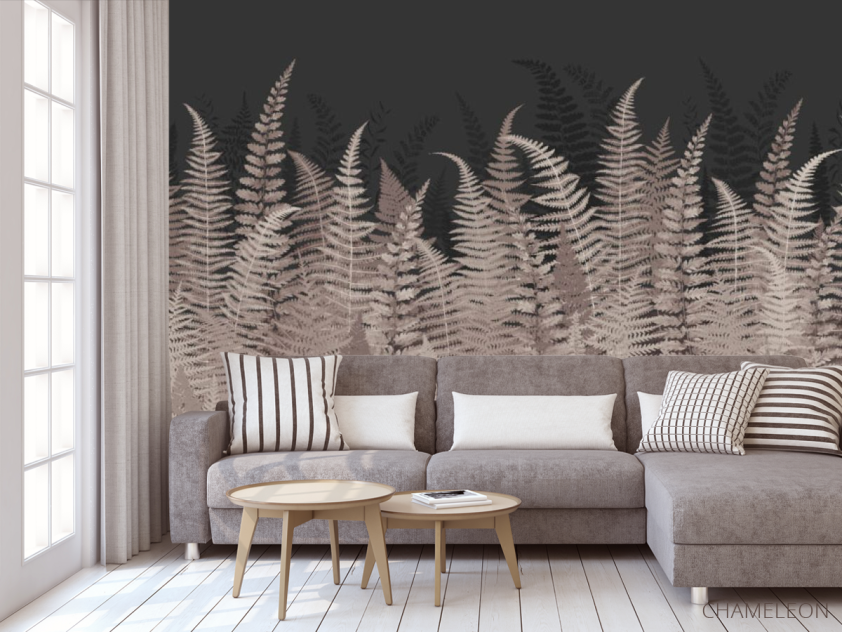 Фотообои Листья папоротника коричневые - 3