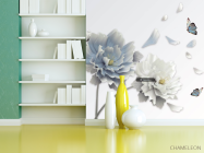 Фотошпалери Блакитні квіти 3д - 3